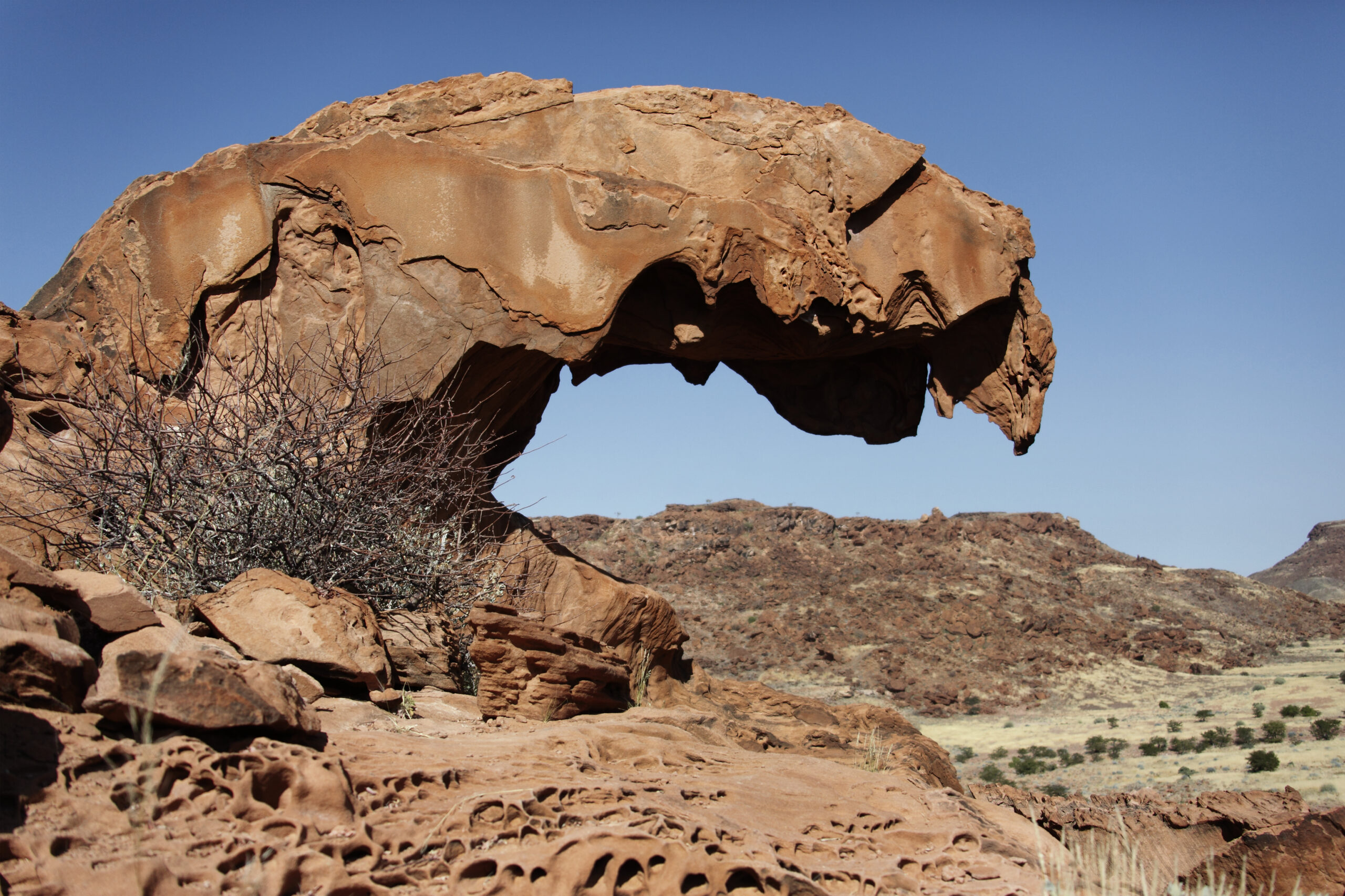 Remains of a Natural Arch near Twyfelfontain in Damaraland in Na